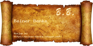 Beiner Benke névjegykártya